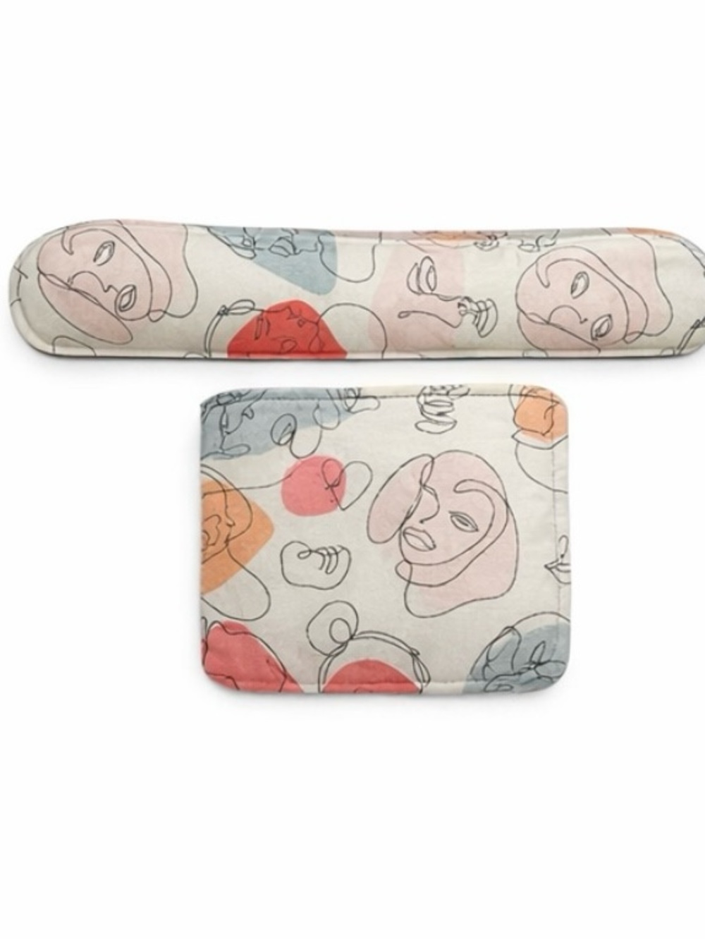 Abstract face print keyboard wrist rest and mousepad -ergo desk accessories new